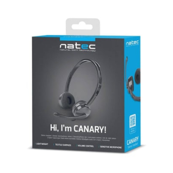 Slúchadlá Natec headphones with microphone CANARY, black